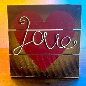 Hobby Lobby Distressed Love Wood and Metal Decor